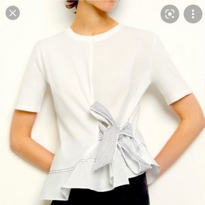 Sandro nodo bow detail t shirt size3